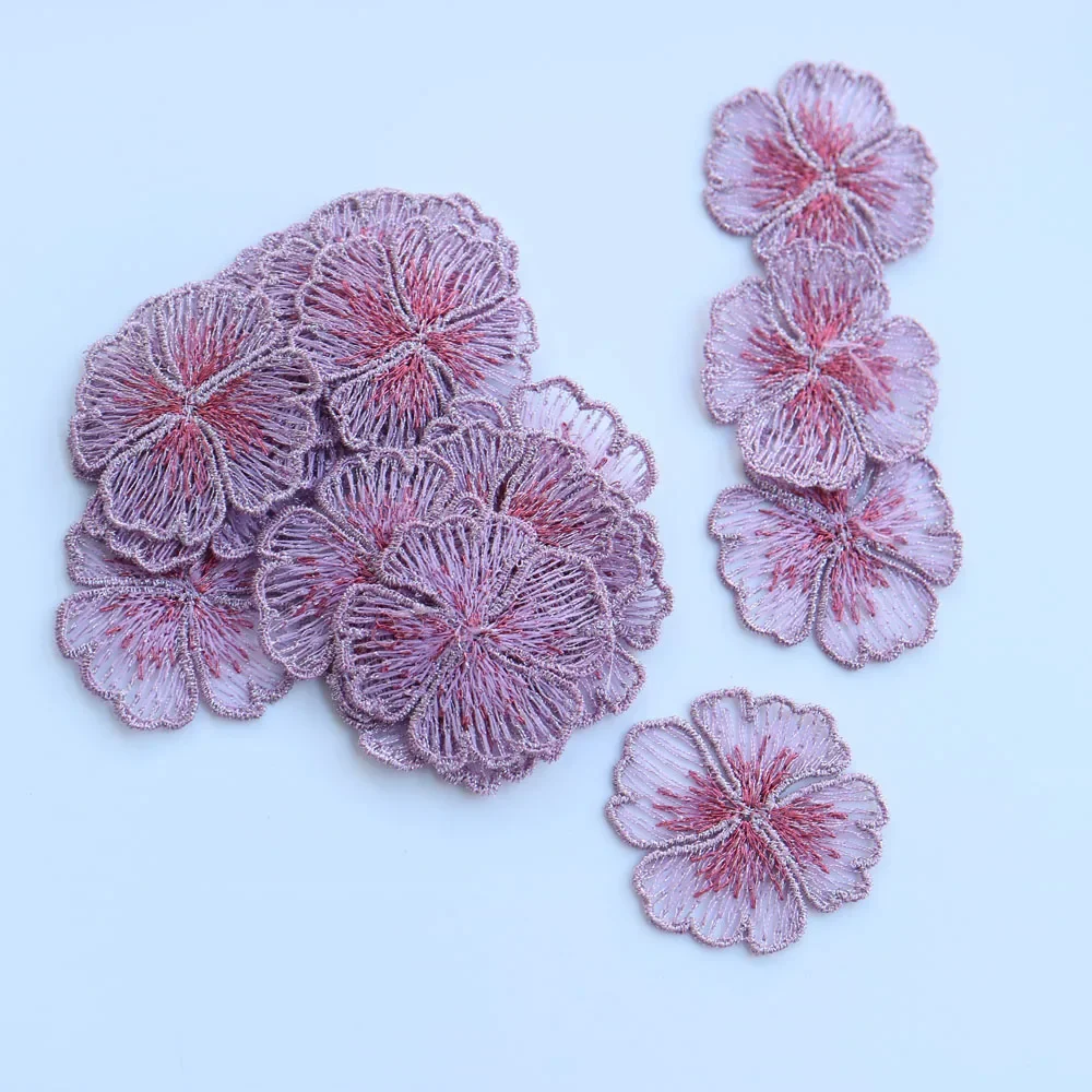 20 Stück/Set DIY Bastelzubehör Stickerei-Blumen-Aufnäher für Kleidung, Blumen-Aufnäher für Taschen, Dekorative Applikationen