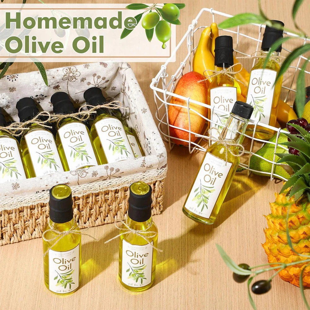 5oz Homemade Olive Oil Bottles 150ml Hot Sauce Glass Bottles with Leak Proof Screw Cap, Funnel, Clear Oil Bottle for Storing 6