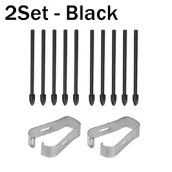 Durable Replacement Stylus Pencil Nibs with Tweezer Set for Enhanced Writing Experience (2Set-Black)