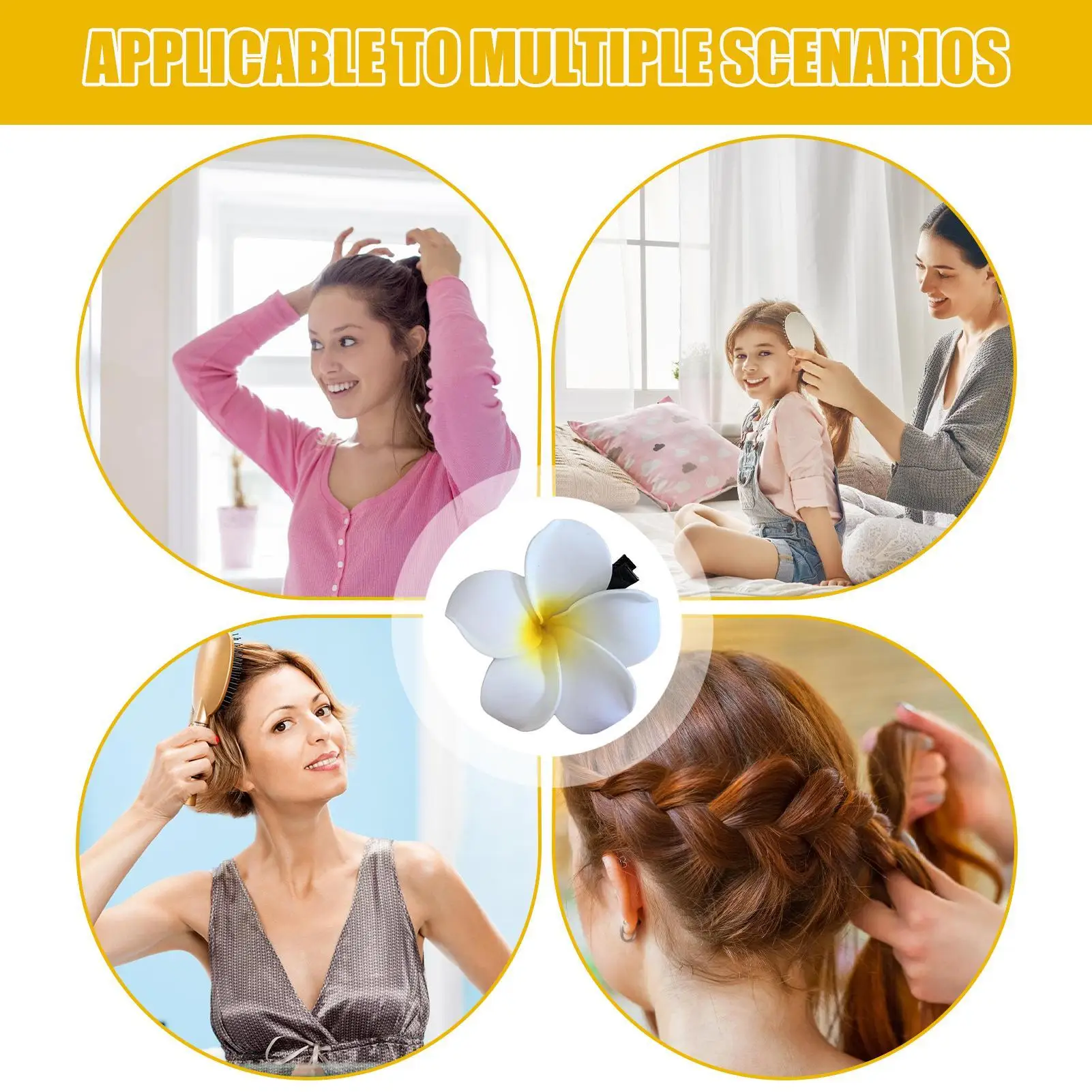 Plumeria Haarspange Frangipani Haarklammer für Hochzeiten Niedliche Plumeria-Blumen Haarclips Kleine Frangipani Haaraccessoires Clips – Detail 5