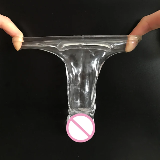 Highly Elastic Crystal Condom Reusable Penis Extender Sleeve Delay Ejaculation Penis Enlargement Intimate Goods Sex Toys For Men 3