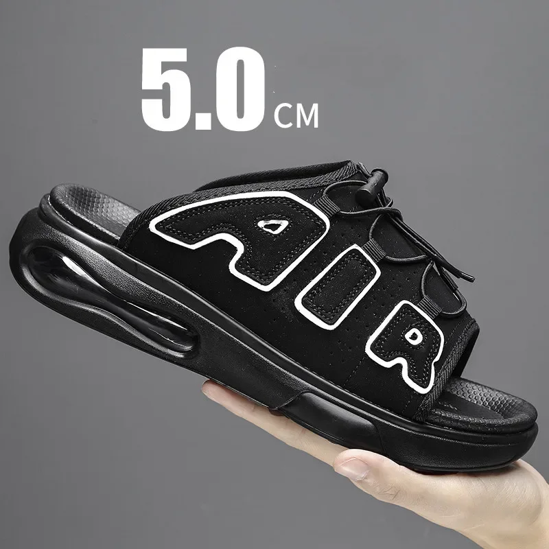 Men Air Cushion Design Beach Sandals Summer Casual Men Slippers Men Fashionable Trendy Garden Men Shoes Outdoor Open Toe Sandals