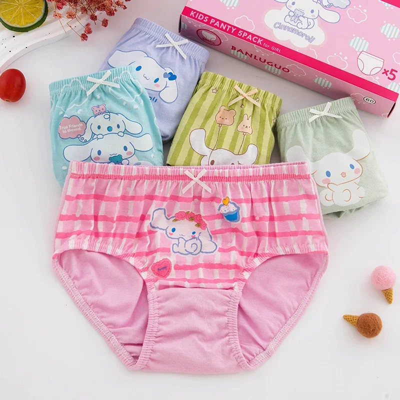 

5PCS Sanrios Kuromis Children's Underwear Anime Cartoon Printing Girls Cotton Briefs Kawaii Cute Baby Shorts Children Gift