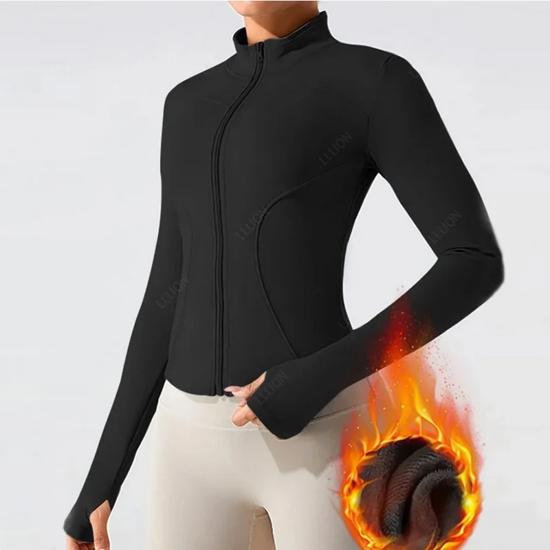 MXLLINA Winter Thermal Riding Horse Jacket Women Zipper Equestrian Coat Velvet Plush Thickened Sport Long Sleeve Top Clothing 2