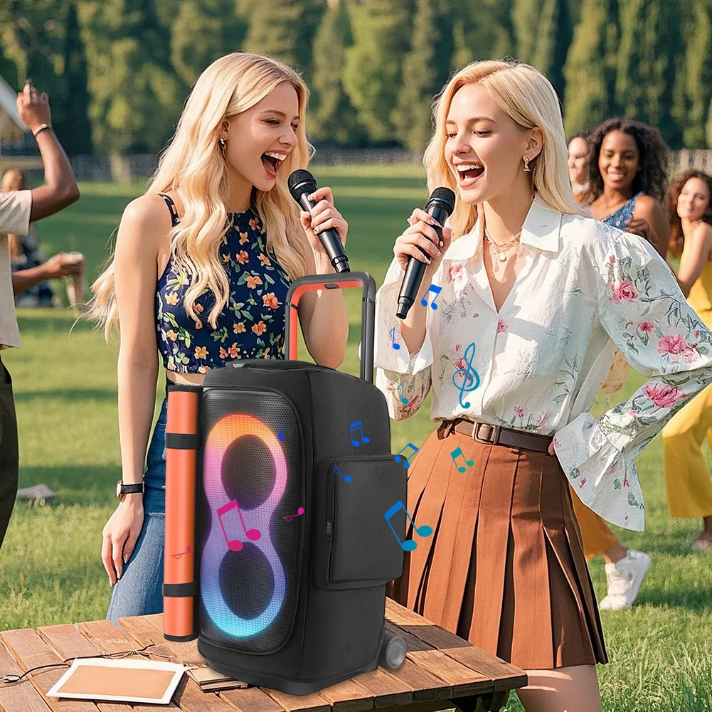 Portable Speaker Dust Case with Mic Pocket For JBL PARTYBOX 520 Speaker Storage Bag Party Speaker Carry Case Double-Sided Cover