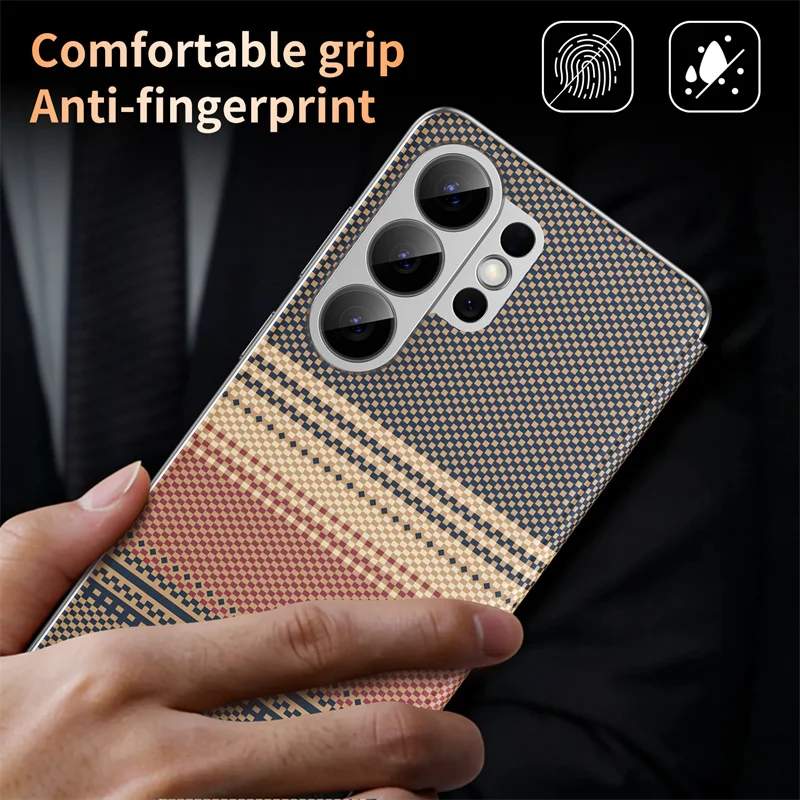 Luxury Smart Display Window Carbon Fiber Pattern Protective Case