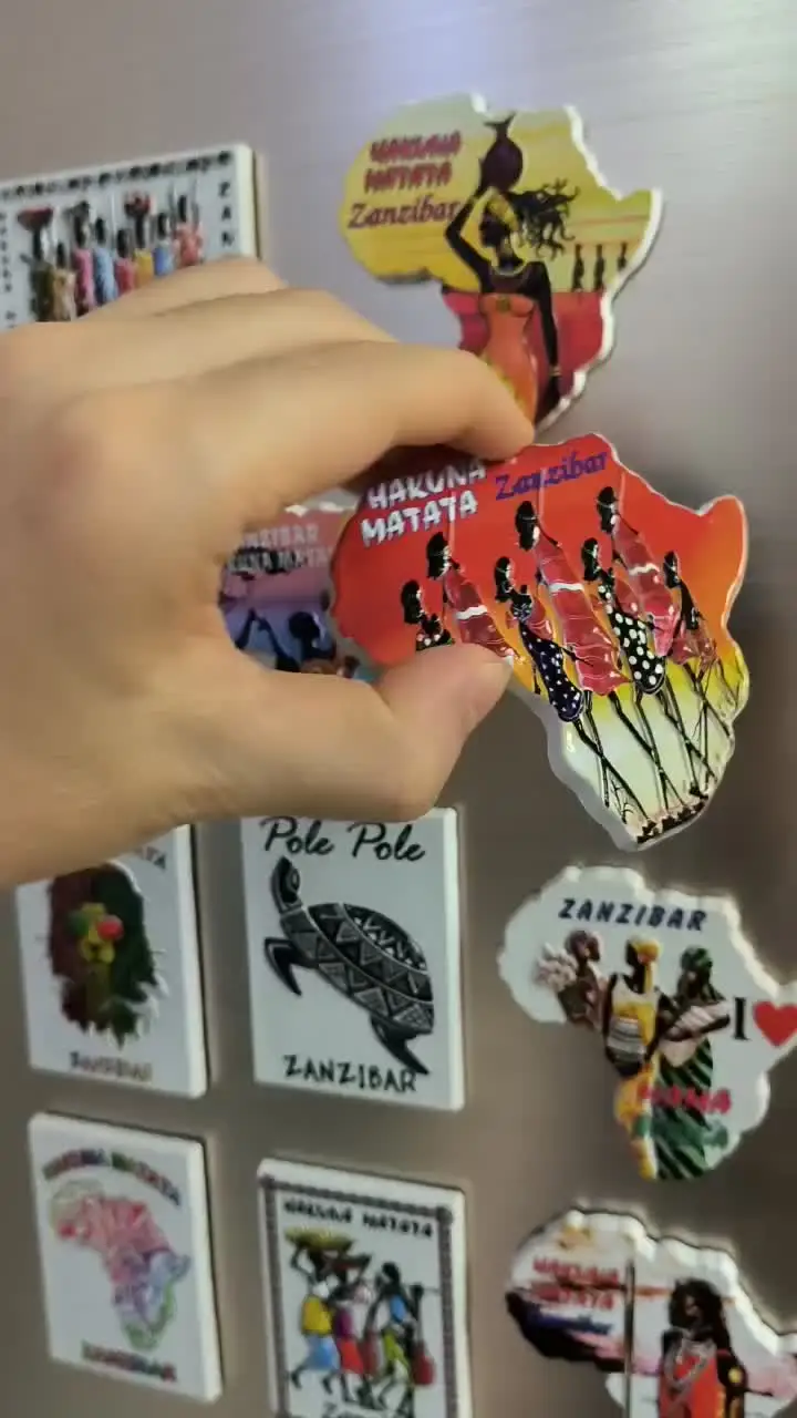 Magnete Frigo 3D Zanzibar Tanzania - Souvenir Da Viaggio, Decorazione Per Casa, Collezione, Resina E Magnete, 6x8 Cm - Foto 3