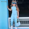 Fashion Baby Girl Boy Sleeveless Jumpsuit Toddler Child Body Suit Slim Romper Pant Summer Overalls Onesies Baby Clothes 2-7Y