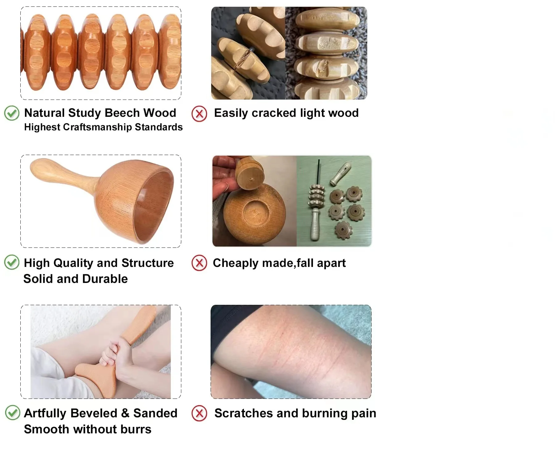 Holz Massage Set Zur Schmerztherapie Und Gegen Cellulite Am Körper_voghion.com