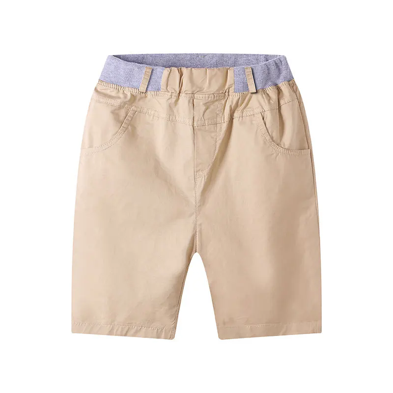 Summer Boys Shorts Solid Color Children's Cargo Pants Teenager School Capris Woven Baby Casual Pants Kids Trousers Clothing