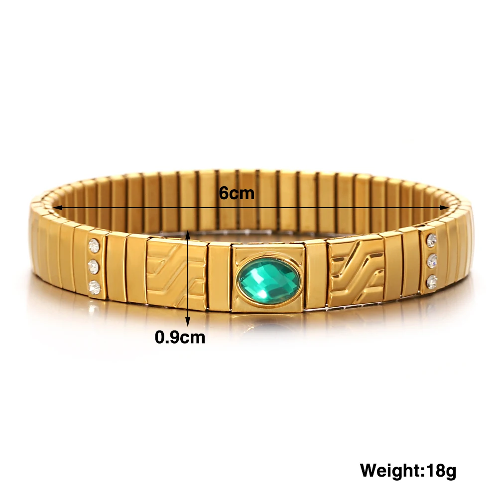 Bracciale da donna in acciaio inox, con charm occhio e stella, modello Clarisse