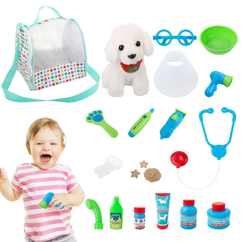 

Pet Care Play Set Pretend Play Doctor Set For Puppy Dog Toys Kids Doctor Kit With Stethoscope Syringe Thermometer Bandage