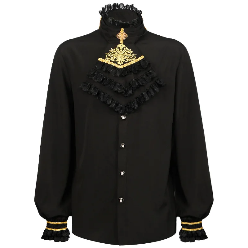 

Mens Pirate Medieval Shirts Ruffled Steampunk Gothic Shirt Men Renaissance Victorian Viking Tops Shirts Male Halloween Costume