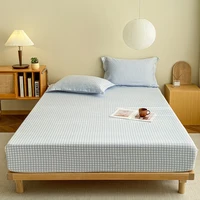New Pre-Washed Fitted Sheet 1Piece- Classic Plaid Design, Ultra-Soft Microfiber Fabric, Breathable Mattress Cover -Easy Care 2