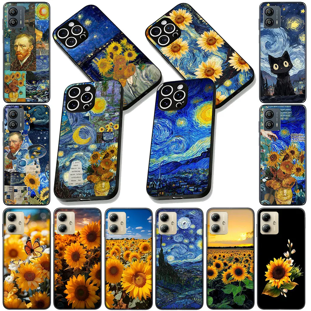 Sunflower Van Gogh Starry Night Sky Artistic Phone Cover