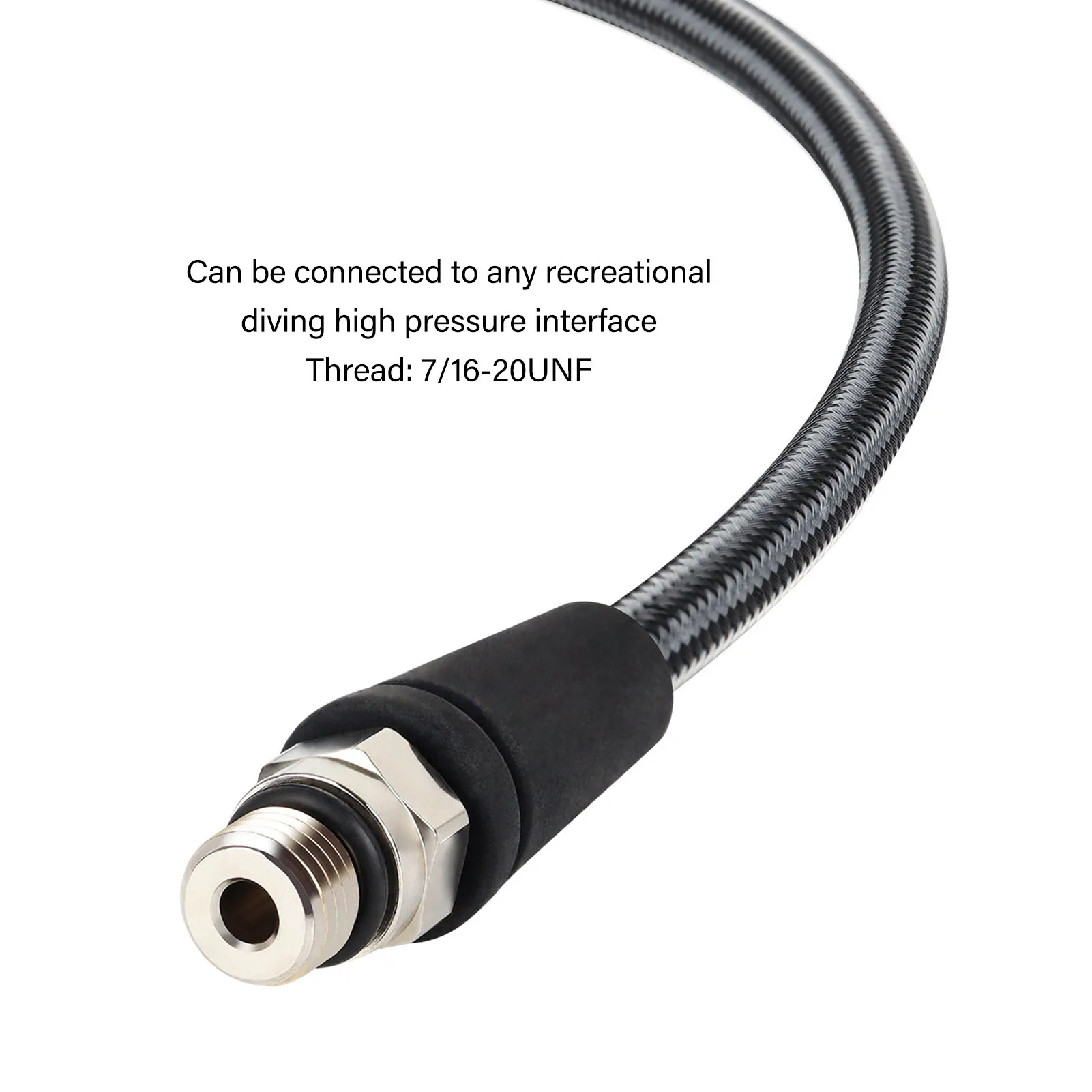 15cm 65cm 80cm Diving High Pressure Regulator Hose Professional Carbon Fiber Woven Flexible Safe Scuba Diving High Pressure Hose 3