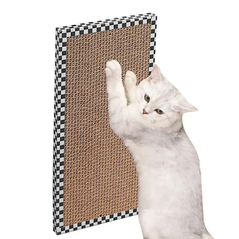 

Cat scratching board checkerboard corrugated paper cat scratching mat claw sharpening cat toy Durable and Wear Resistant