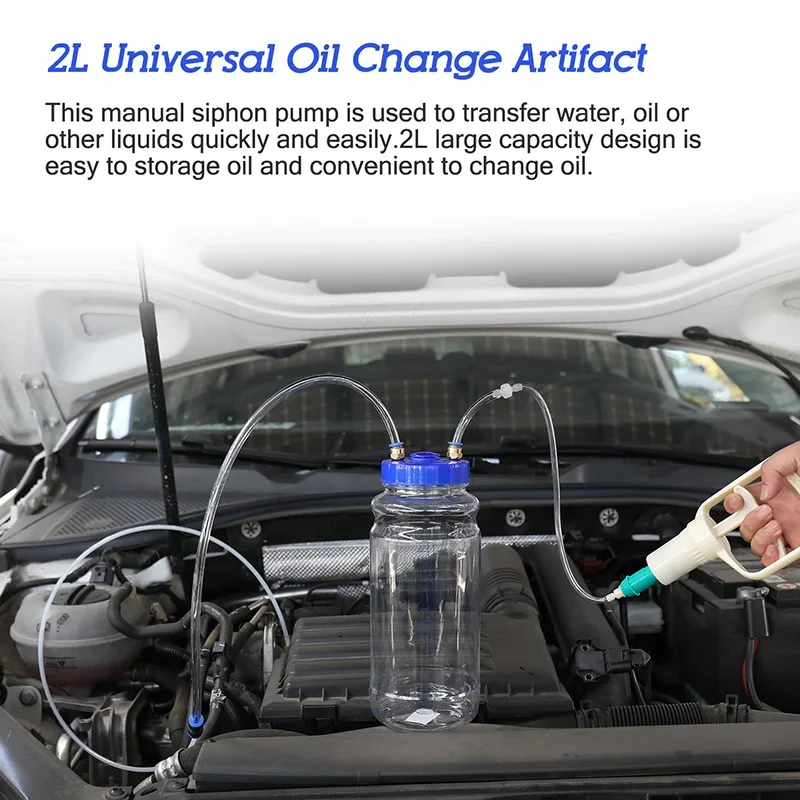 Oil Change Artifact Manual Hand Pump Engine Suction Vacuum Car Truck Van Moto Maintenance Tool Water Pump 2L Bottle Storage Hose oil transfer pump oil extractor pump oil pump