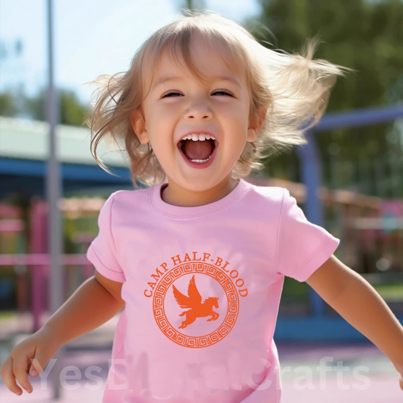 Percy Jackson Camp Half Blood Kids T Shirt Cotton Summer Fashion Youth Orange Colour T-shirt Teenage Trendy Clothes Dropshipping 5