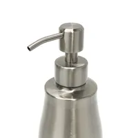 1ชิ้นเครื่องจ่ายสบู่เหลวเหลว304สแตนเลส + ขวดแก้วใสเจลอาบน้ำมือกดห้องน้ำ300มล. 2