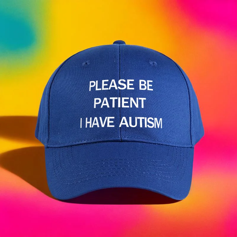 AUTISM Baseball Cap with "PLEASE BE PATIENT I HAVE AUTISM" Graphic, Comfortable Fit for Running