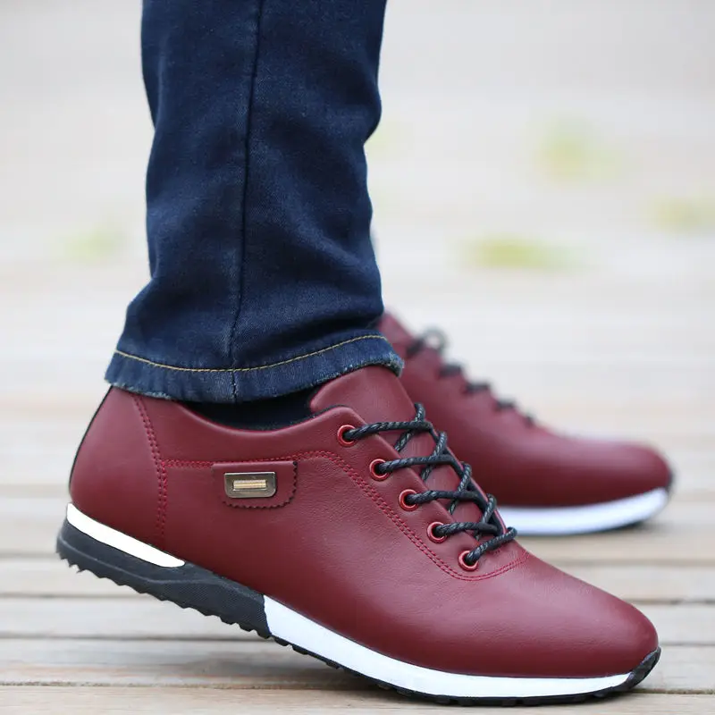 Men's PU Leather Business Casual Outdoor Breathable Sports Loafers Walking Shoes