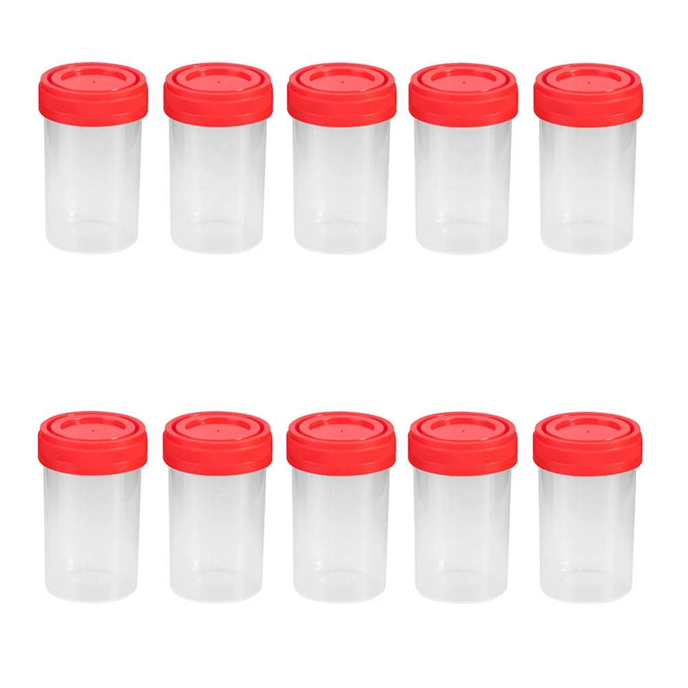 Cup with Lid Cup with Scale Fluid Sample Container Urine Collection Specimen Cups Lids Specimen Bottle