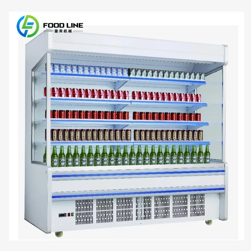 Customized Supermarket Multideck Open Merchandisers Chiller with Air Curtain Ideal for Fresh Produce and Drinks Stores 3