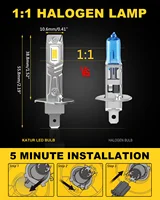 Katur 2Pcs H1 LED Bulbs Super Bright High Beam H1 Car LED Head Fog Lights Fanless 6000K White 12V Mini Size - Image 2