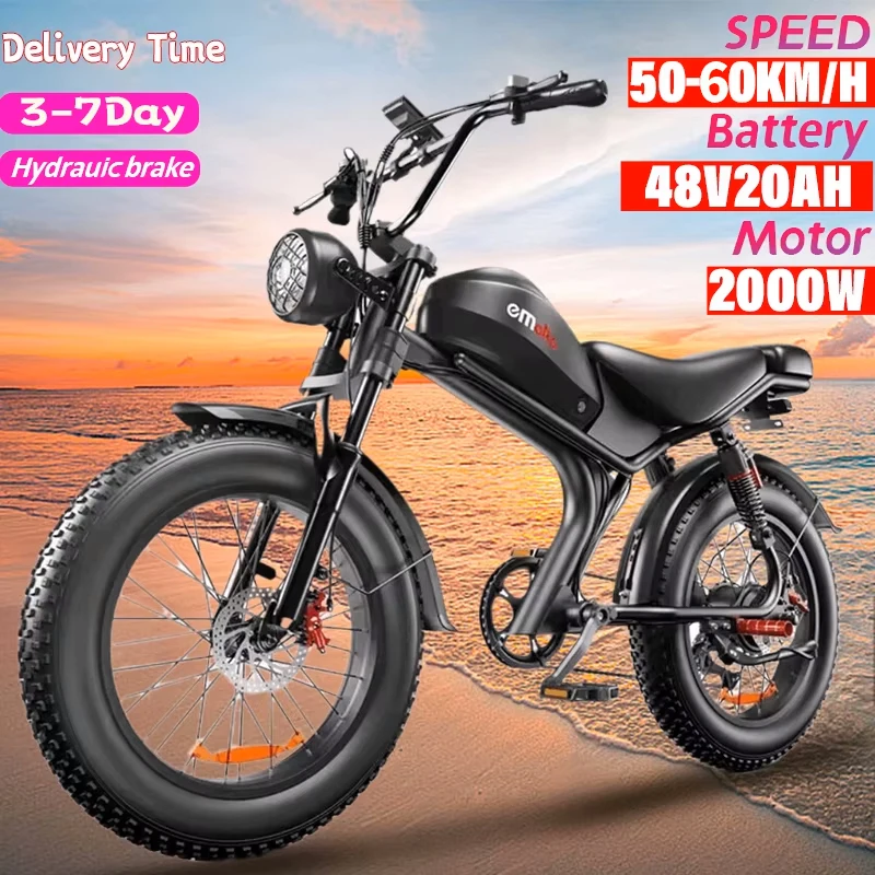 2024-EU Warehouse C93 Electric eBike 2000w 20inch Fat Tire E-bike 