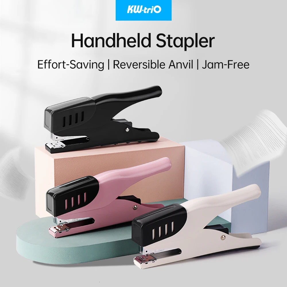 KW-triO HandHeld Stapler Heavy Duty Office Stapler 25 Sheet Capacity Less Effort Support 24/6 or 26/6 Staple Sizes
