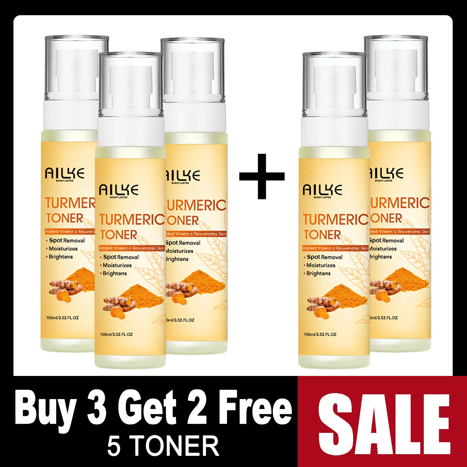 AILKE Organic Turmeric Toner for Face, Removal Acne, Pimples, Spots,Moisturizing, Brightening, Smooths Skin, Parabens Free 6