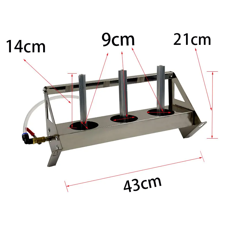 3-hole oil recovery rack Automotive maintenance residual oil waste return collector Wall mounted stainless steel rack
