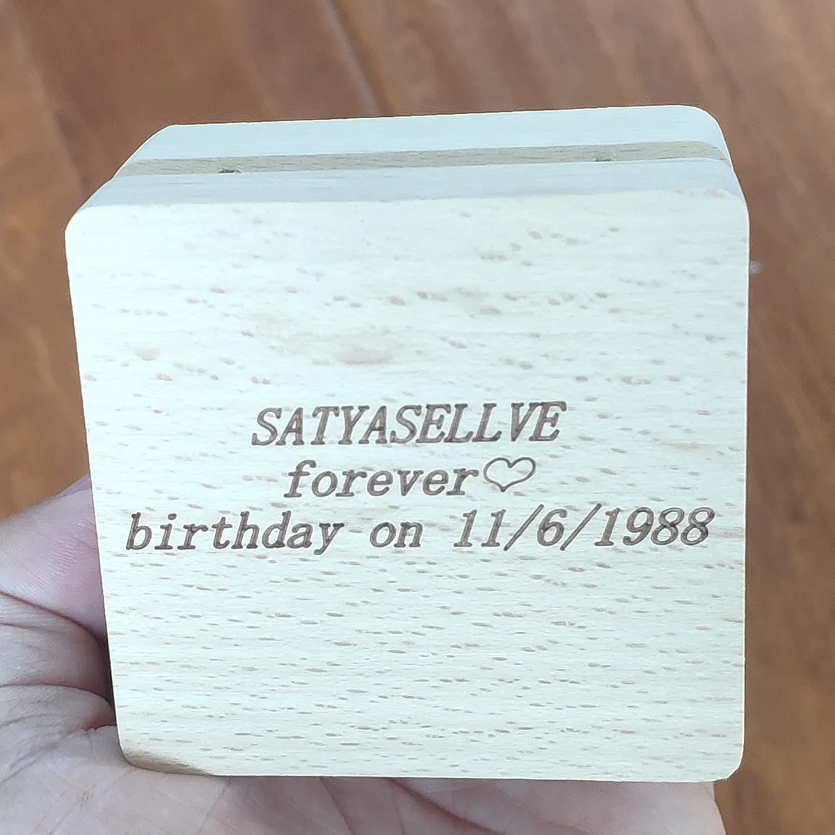 

Happy 35th Birthday Wood Wind Up Photo Music Box, Customized Engraved Gifts, Personalized Gifts