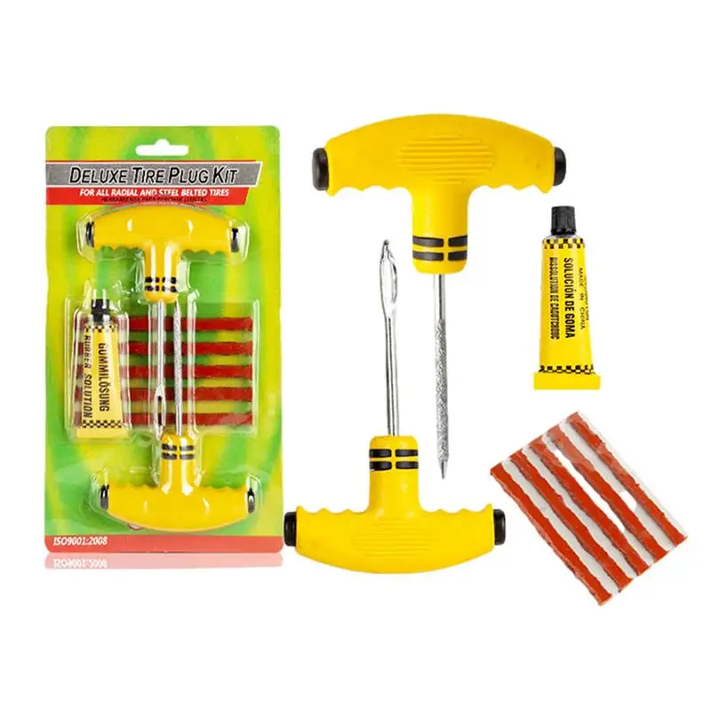 

Tire Plug Kit Tire Puncture Repair Set Universal Tire Repair Tools To Fix Punctures And Plug Flats Patch Kit For Car Motorcycle