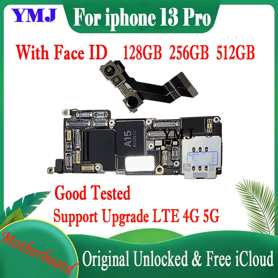 

Free icloud For iPhone 13 Pro Motherboard 128GB 256GB Logic board Original Unlocked NO ID Account Tested good Working Mainboard