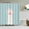 Puppy Cat Cute Cartoon Shower Curtains Washable Fabric Polyester For Bathtub Art Bathroom Decor Partition With Hooks Waterproof 2