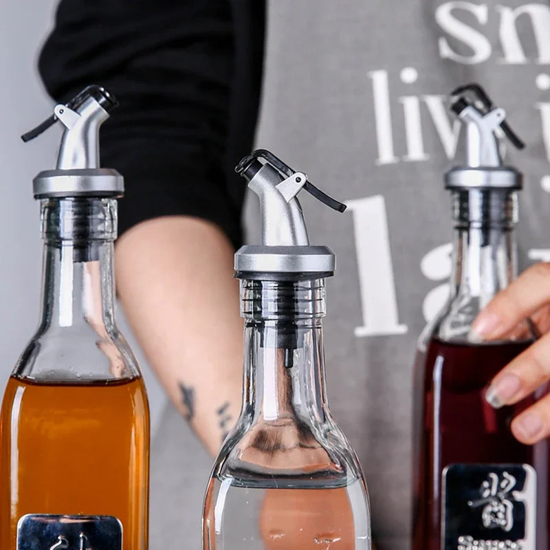 Modern Oil Bottle Tools Pourer Spout Set Leakproof Dispenser & Olive Oil Stopper Kitchen Tools