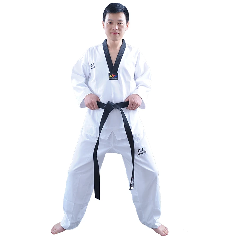 Cheap Good Quality Child Adult EXTERA Taekwondo Uniform Poom V-neck Karate Dobok WTF Creathable Fitness Sport Clothes Suit TKD