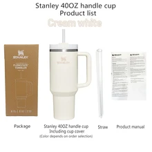  Stanley 40 oz Tumbler With Handle and Logo Leopard Tumbler With Straw Lids Stainless Steel Coffee Tumbler Termos Cup Car Mugs 