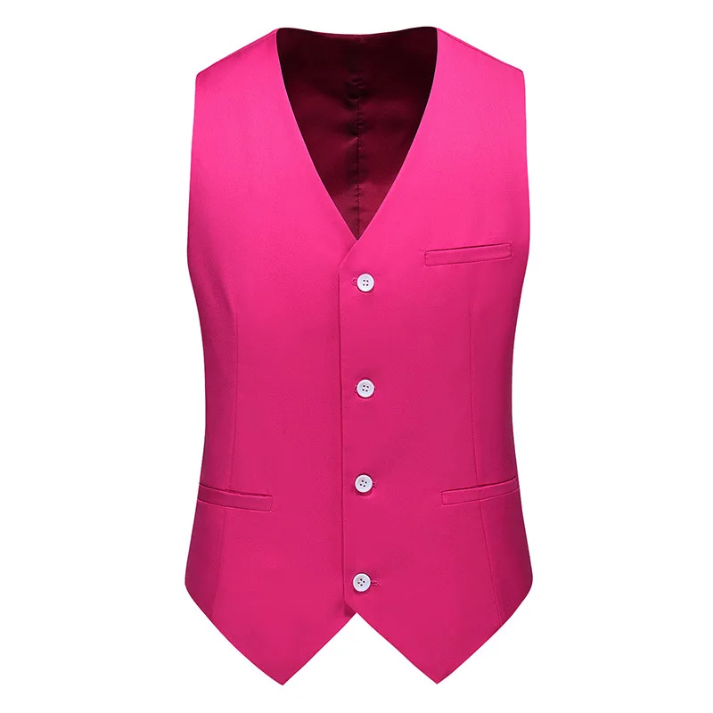 

Vest Men 2022 New Fashion Casual High Quality Solid Color Single Breasted Slim Large Size Business Vest Waistcoat Men