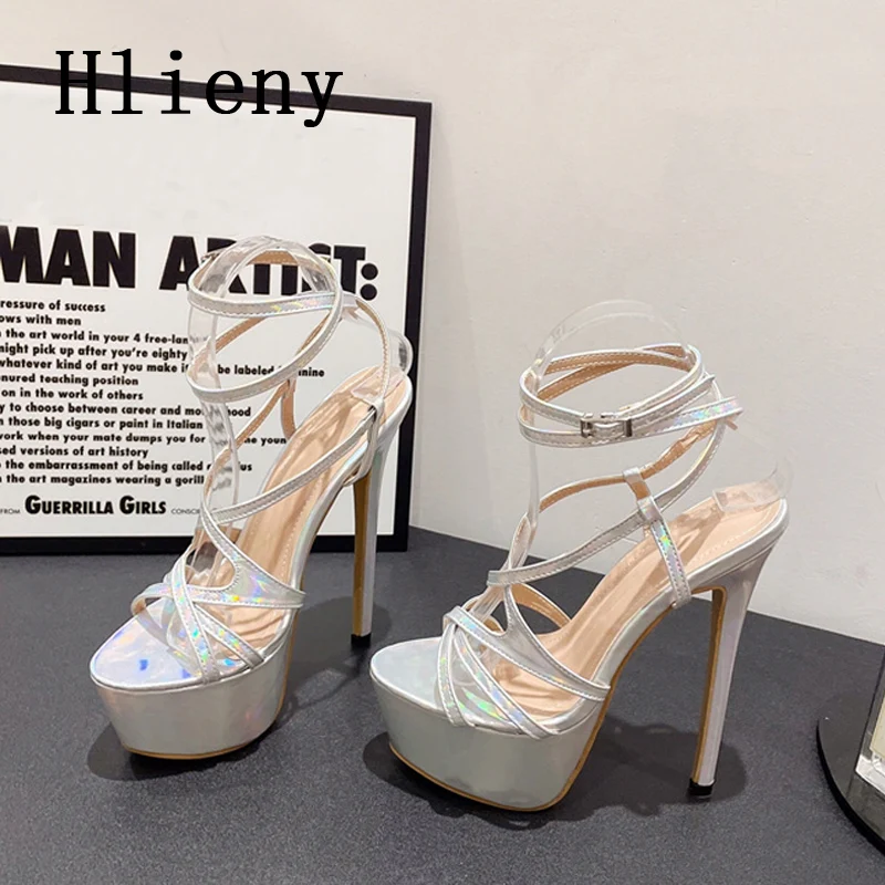 

Hlieny 2024 New Fetish High Heels Women Sandals Pole Dancing Sexy Platform Buckle Strap Pumps Shoes Summer Sandalias Mujer