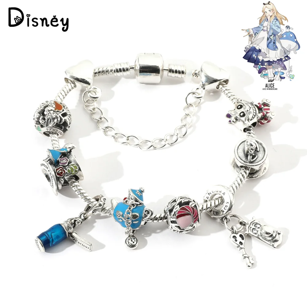 Wonderland Charms Pandora Cheshire Cat Bangle Charm Bracelet
