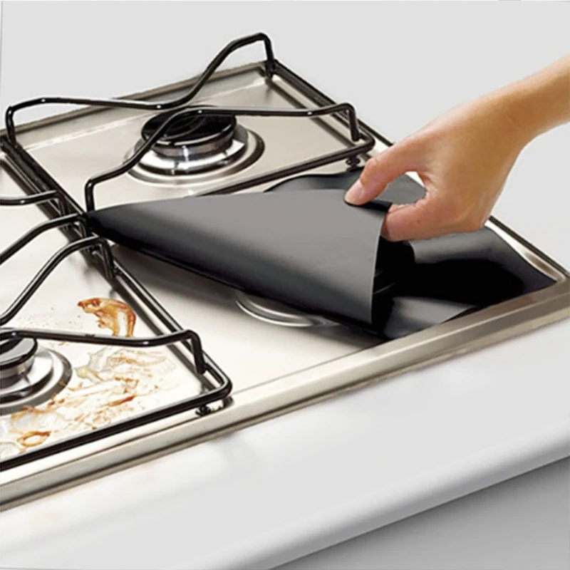 4 Pieces 27 Cm Gas Stove Surface Protection Pad Washable Oil And Dirt Resistant Kitchen Cleaning Accessories gas stove protection pad