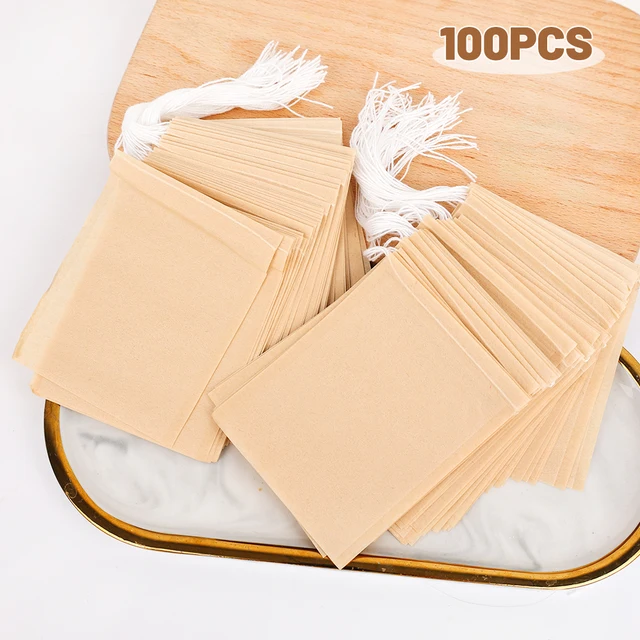 100pcs Disposable Teabags Biodegradable Paper Tea Filter Bag With