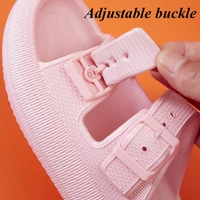 Summer Adjustable Buckle Platform Slippers Women Non Slip Home Cloud Slipper Woman Eva Soft Sole Pillow Slides Sandals 36-45 2