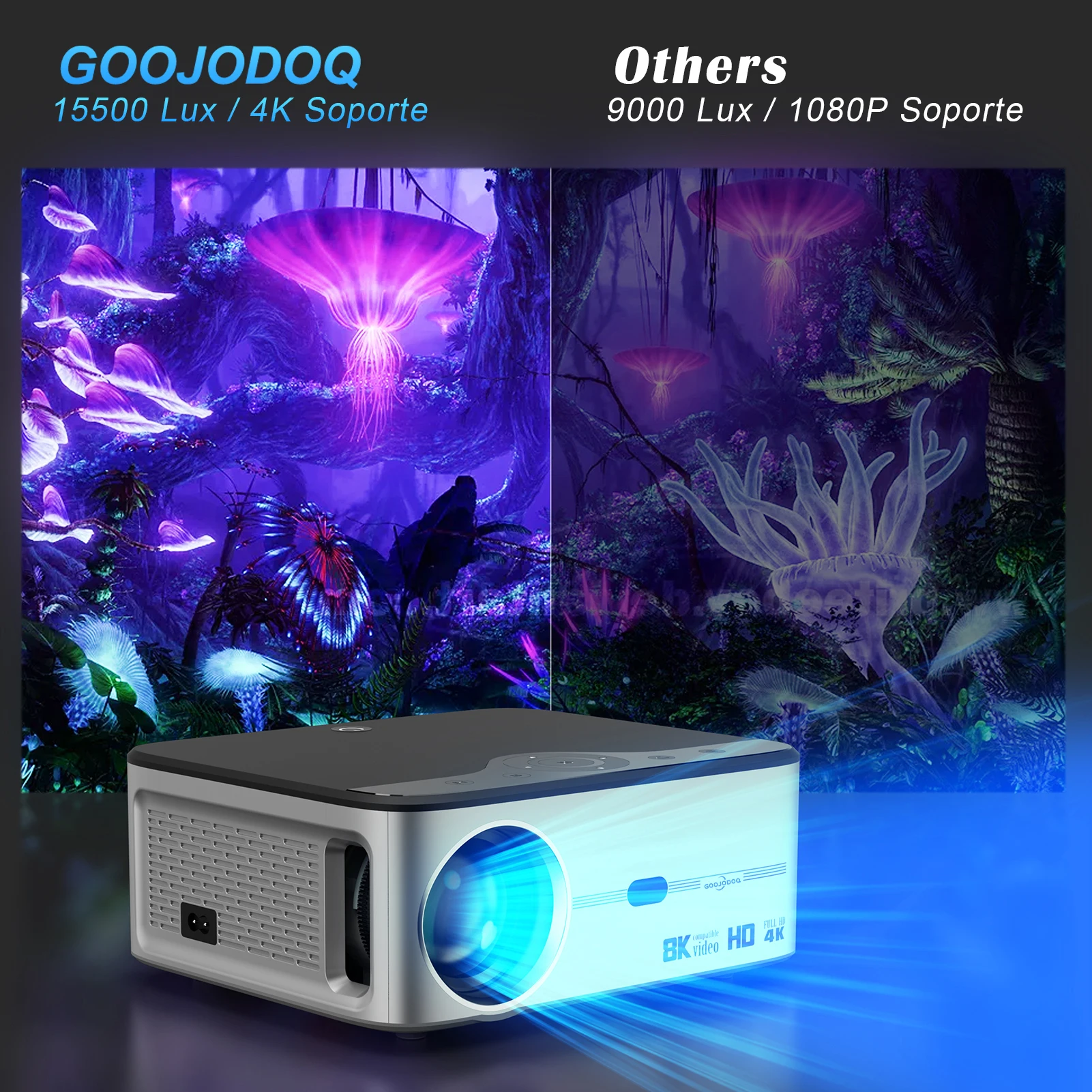 Native 1080P Bluetooth 4K 8K 200''Screen 700ANSI 15500L WiFi HDMI USB LED Android Projector Home Theater Cinema Beamer portable projector
