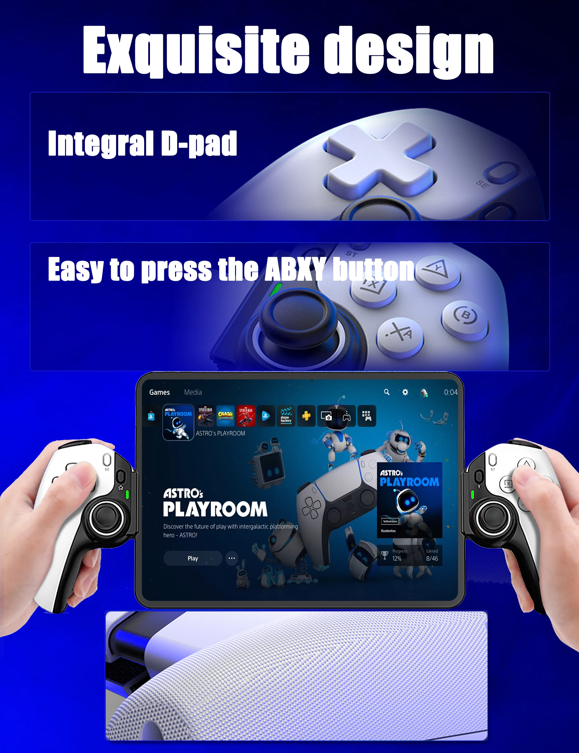 TJPD Stretching Game Controller With Hall Effect Joysticks/Hall