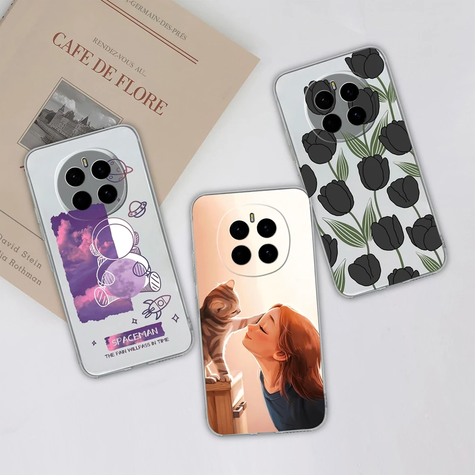 Transparent Cute Flower Soft Silicone Protective Back Cover Phone Case