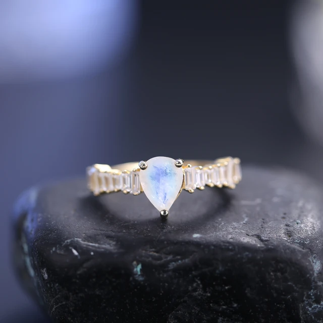 Infinity Moonstone ring, Yellow gold Gemstone engagement ring, Marquise cut Diamond  ring, Unique Moissanite Wedding ring, Promise ring | MakerPlace by Michaels